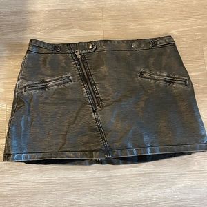 Free People black leather skirt. Size 12.
